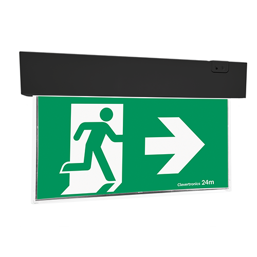 Glider Exit, Surface Mount, Trade Series, All Pictograms, Single or Double Sided, Black