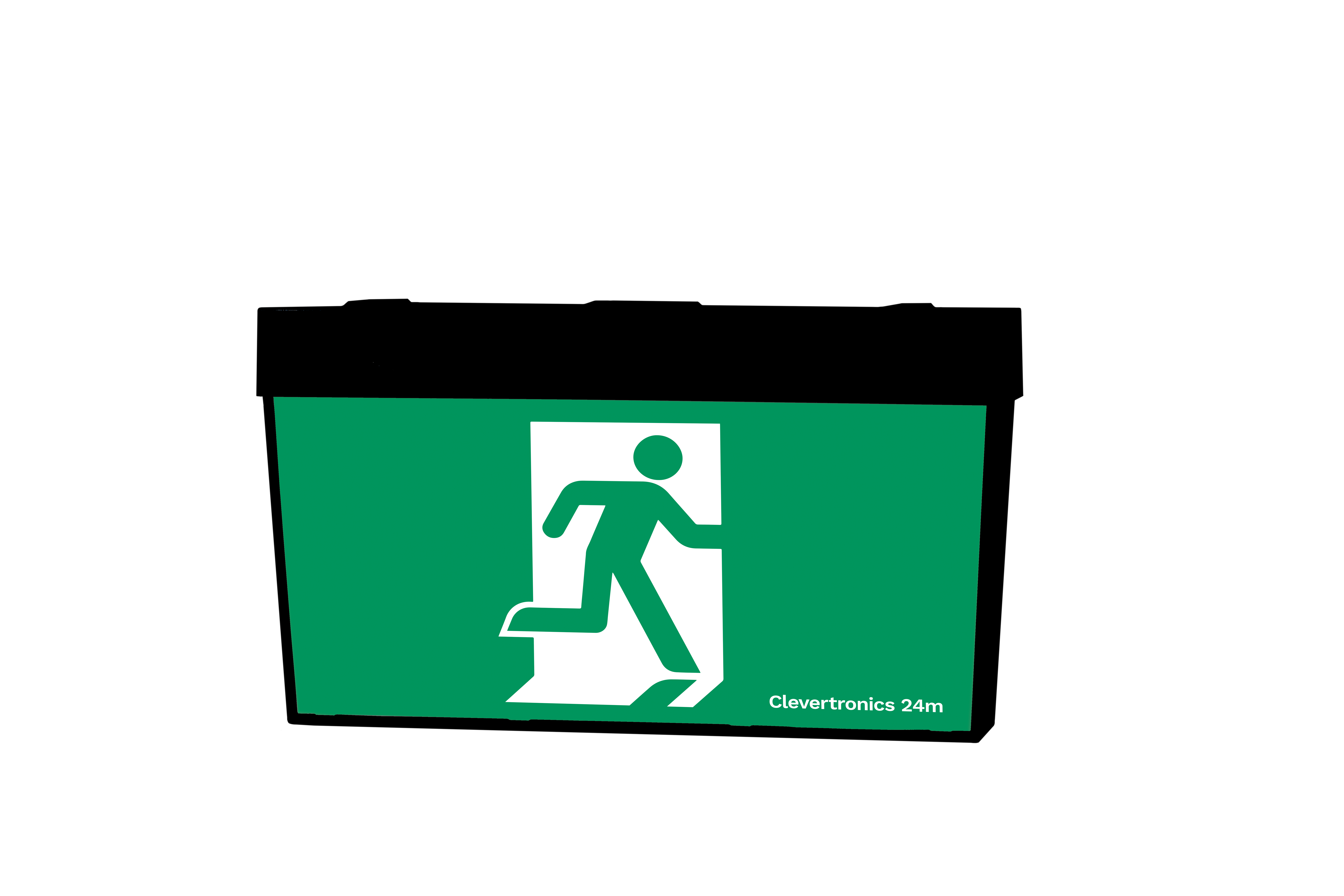 Spirit Exit, Surface Mount, Trade Series, All Pictograms, Single or Double Sided, Black