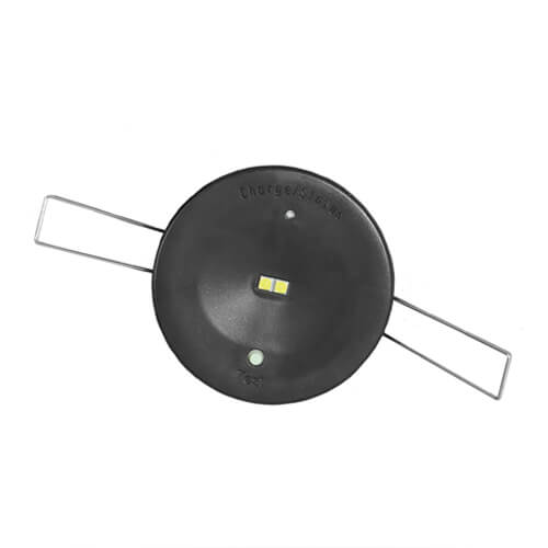 L10 Lifelight PRO, Maintained, Recessed, 60mm Round head, Black. Separate switched active on/off control of LED's, Clevertest Plus