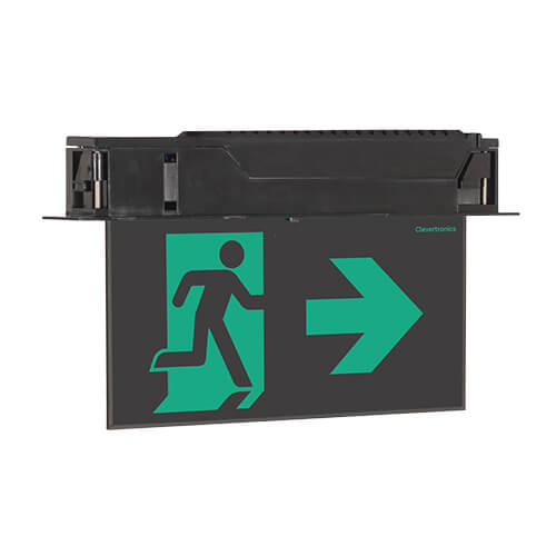 L10 Ultrablade Pro Exit, Theatre, Recessed blade Exit, Double sided, Pictogram, Clevertest Plus